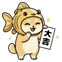 [LINEスタンプ] 金魚犬のおみくじスタンプ