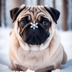 [LINEスタンプ] 飛び出す★冬を感じるパグ犬_挨拶