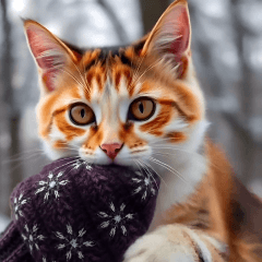 [LINEスタンプ] 飛び出す★冬を感じる三毛猫_挨拶