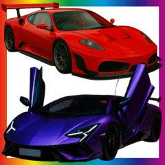 [LINEスタンプ] 車 カスタム ミッドシップ スポーツカー1