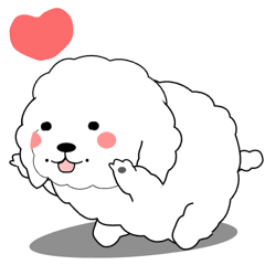 [LINEスタンプ] 激しく尻尾をふるぽっちゃりプードル
