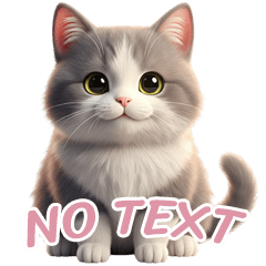 [LINEスタンプ] 【文字なし】 灰色＆白色 ねこ スタンプ