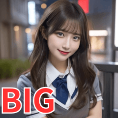 [LINEスタンプ] 【BIG】女子高校生の彼女＠恋愛＆罵倒＆日常