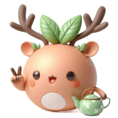 [LINEスタンプ] ぽっちゃりお茶ジカ