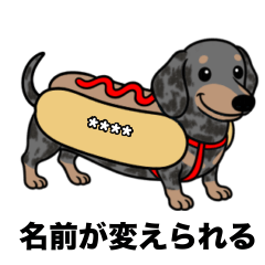 [LINEスタンプ] 名前入りダックススムースシルバーダップル