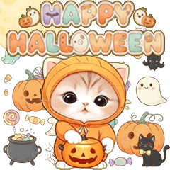 [LINEスタンプ] 飛び出す！スコティッシュ猫 みかん服