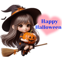 [LINEスタンプ] (再販)ハロウィンver. 可愛い女の子‪♡