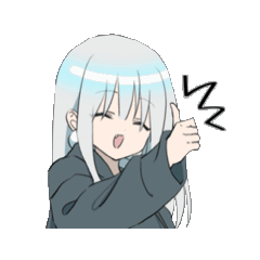 [LINEスタンプ] 動くパーカーの女の子 (銀髪)3