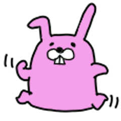 [LINEスタンプ] ピンクうさぎのうーさん