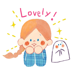 [LINEスタンプ] オバケちゃんと女の子の毎日（英語）