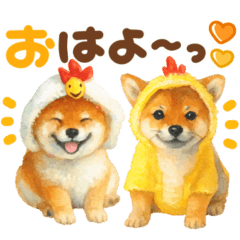 [LINEスタンプ] 優しい水彩画♡柴犬スタンプ