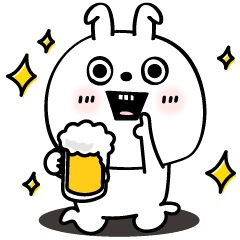 [LINEスタンプ] ピタうさぎ酒とかご飯とか
