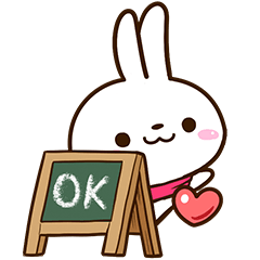 [LINEスタンプ] 小さい白うさ【カフェ】