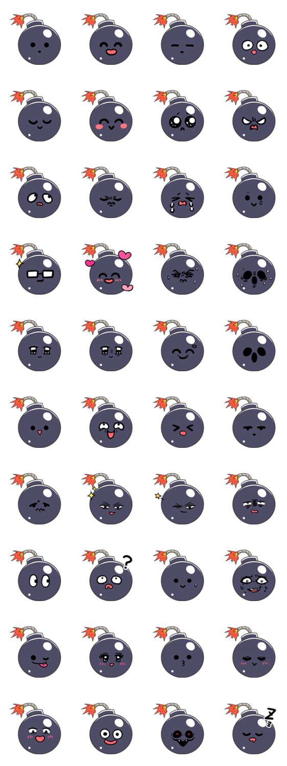 ボムの表情のスタンプ詳細