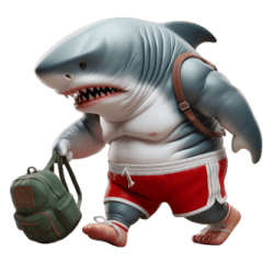 [LINEスタンプ] ボクシングサメの感情が爆発した