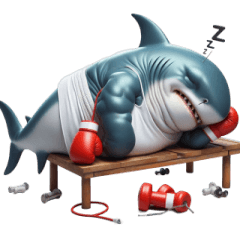 [LINEスタンプ] 怒りMAXのボクシングサメ出撃中