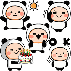 [LINEスタンプ] 【敬語】動く！超ちいさいパンダタイツまる