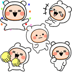 [LINEスタンプ] ▶︎動く！超ちいさいしろくまタイツまる
