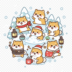 [LINEスタンプ] 元気いっぱい冬の豆柴