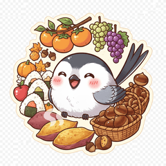 [LINEスタンプ] シマエナガの食欲の秋スタンプ