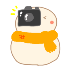 [LINEスタンプ] 淡色ゆきだるまくん（オレンジ）