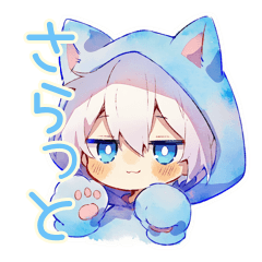 [LINEスタンプ] さらっと★白猫耳パーカーくん