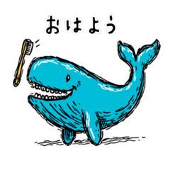 [LINEスタンプ] かわいい青いクジラの日常スタンプ 92