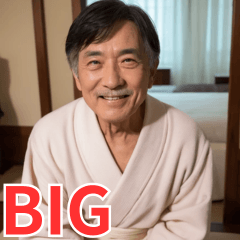 [LINEスタンプ] 【BIG】爆笑★バスローブおじさんネタ台詞