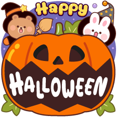 [LINEスタンプ] バゲットとブリーチーズのハロウィン秋