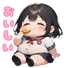 [LINEスタンプ] ぽっちゃり癒しガール