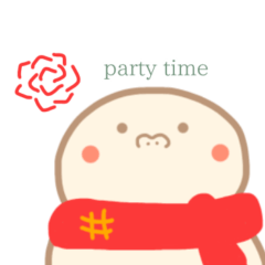 [LINEスタンプ] 淡色ゆきだるまくん(赤)