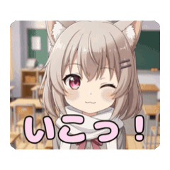 [LINEスタンプ] 学校の白スカーフみなみ