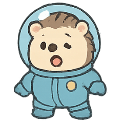 [LINEスタンプ] ハリネズミ宇宙クルー