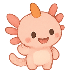 [LINEスタンプ] ちびウーパールーパー にんじんえらのこ