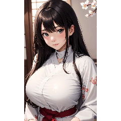 [LINEスタンプ] 和風着物の女の子の写真