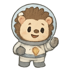 [LINEスタンプ] はりねずみ宇宙飛行士 かわいい冒険