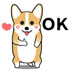 [LINEスタンプ] 激しく尻尾をふるコーギー