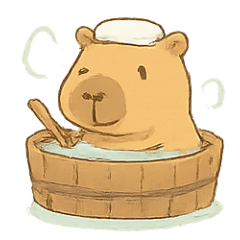 [LINEスタンプ] カピバラ温泉のんびり隊