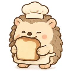 [LINEスタンプ] むちむちハリネズミのトースト職人