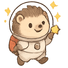 [LINEスタンプ] コスモハリネズミ 無重力さんぽ