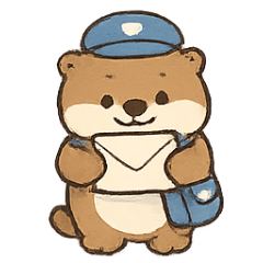 [LINEスタンプ] 雲の郵便やさんカワウソ