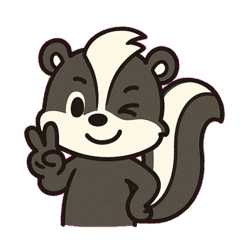 [LINEスタンプ] くさいけどキュートなスカンク@SFW