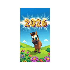 [LINEスタンプ] 【動く】 2026年 あけおめ 午年 馬 年賀状