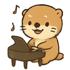 [LINEスタンプ] カワウソピアニスト メロディのまいにち