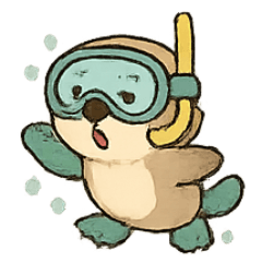 [LINEスタンプ] シュノーケルラッコ 海のたのしみ