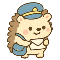 [LINEスタンプ] ハリネズミ郵便やさん しあわせポスト