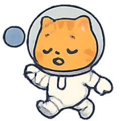 [LINEスタンプ] 宇宙ねこ オレンジタビーの冒険