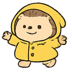 [LINEスタンプ] レインコートはりねずみ 雨の日パレード