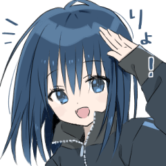 [LINEスタンプ] 藍髪の女の子
