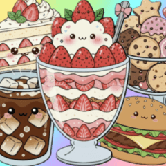 [LINEスタンプ] おしゃべりなスイーツ＆スナック♡